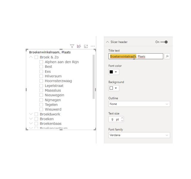 Power bi opmaak van slicer header opmaak van slicer header kasparov